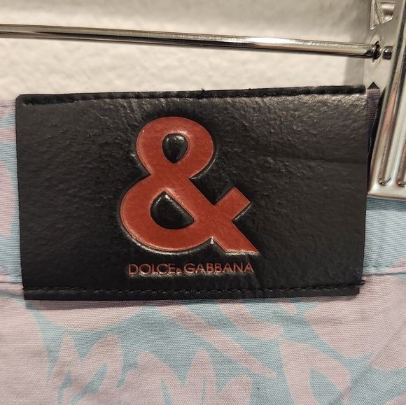 RARE DOLCE & GABBANA BLUE PURPLE PANTS SZ 42 MEDIUM TROPICAL VINTAGE LUXURY - Picture 3 of 7